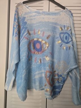 Lightweight Blue Knit Sweater M/L